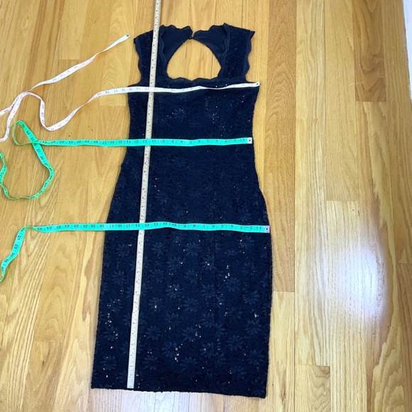 RM Richards Black Party Dress Lace Sequins Open Back (6) - Picture 8 of 9